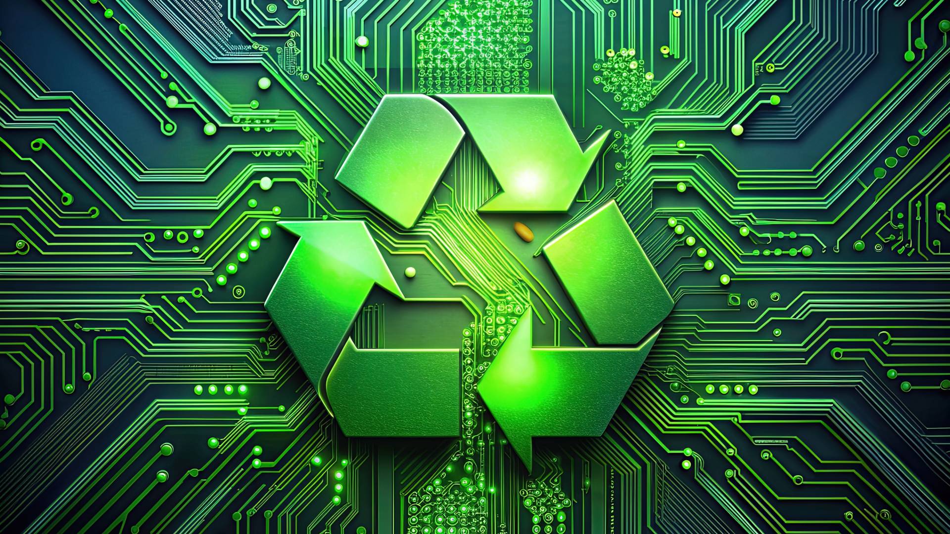 Recycle symbol on a circuit board — Sea NXT sustainable design